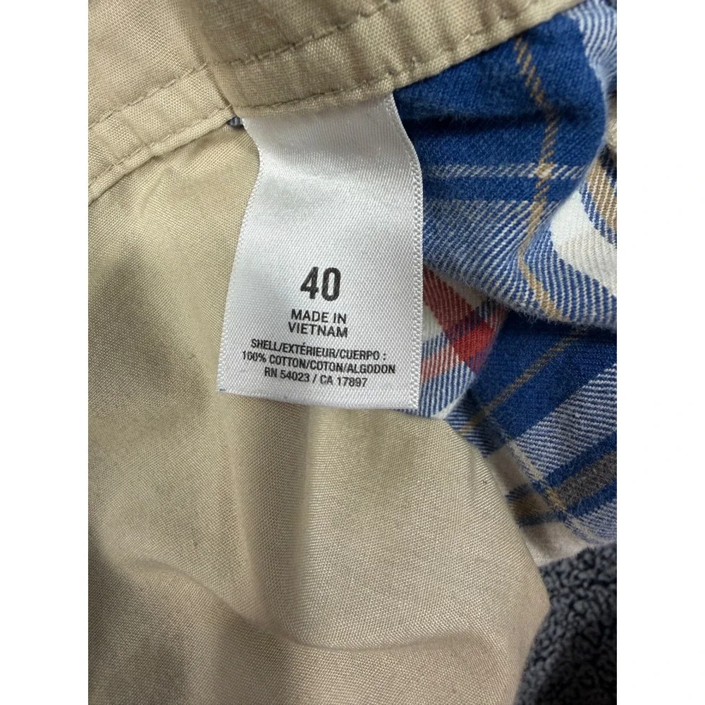 Old Navy Broken-In Cargo Shorts Mens‎ 40 Blue Plaid Cotton Utility Casual